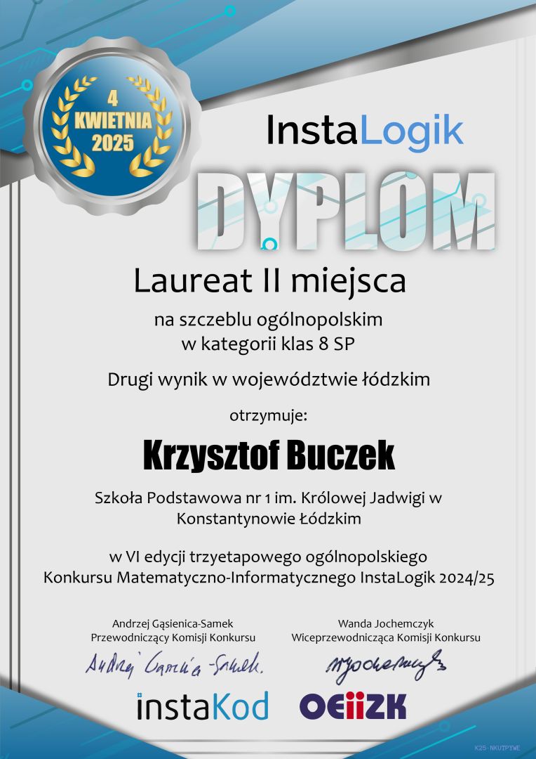 dyplom instalogik 6 krzysztof buczek