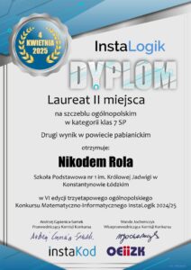 dyplom instalogik 6 nikodem rola