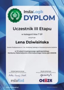 dyplom instalogik 7 lena dziwisińska