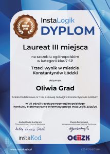dyplom instalogik 7 oliwia grad