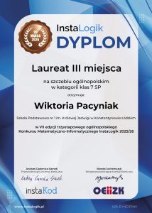 dyplom instalogik 7 wiktoria pacyniak
